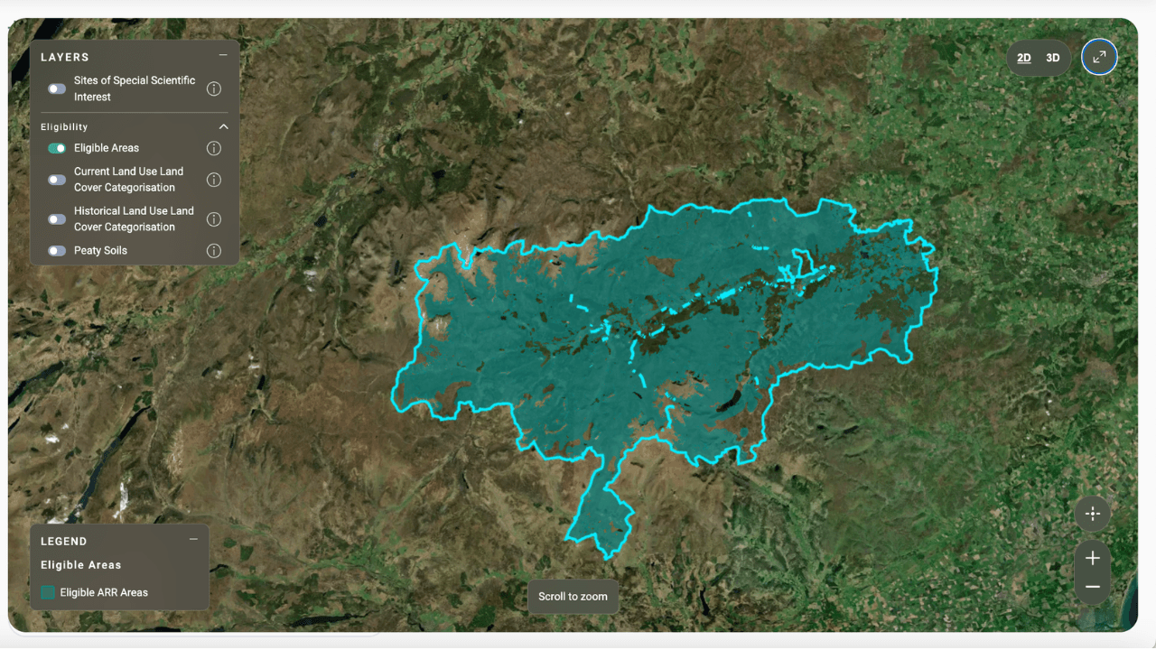 Part of a Great Yellow project site on the platform: its boundary over satellite imagery